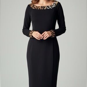 Cartise Dress with Animal Print Details